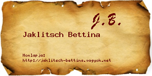Jaklitsch Bettina névjegykártya
